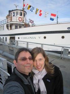 Eliot and Lora in front of the Virginia V