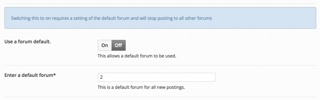 Default Forum Option